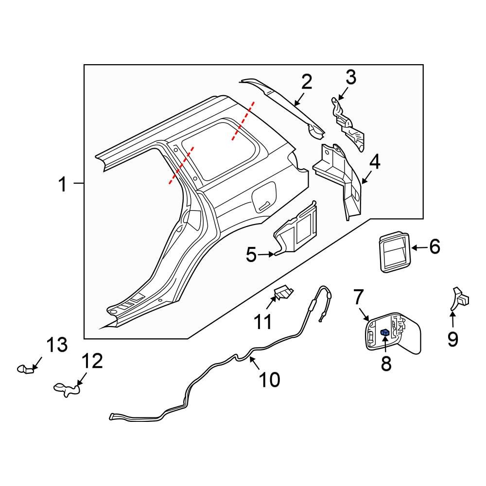 Mitsubishi OE MR970563 Fuel Filler Door Clip