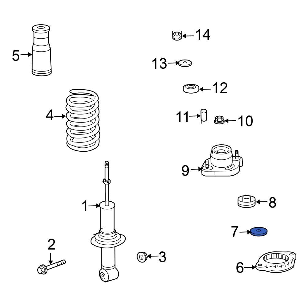 Mitsubishi OE MR491950 - Rear Lower Suspension Shock Absorber Mount Washer