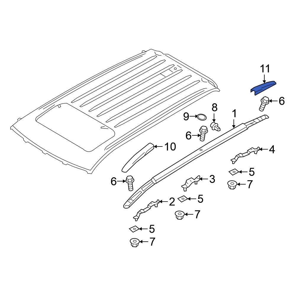 Mitsubishi OE 7661A231 Front Left Roof Rack Cover