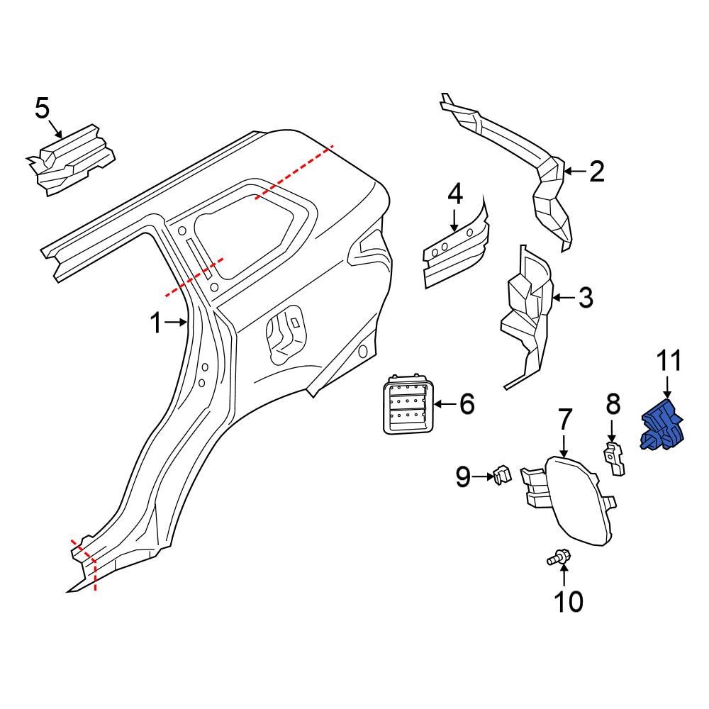 Mitsubishi OE 5943A133 Rear Fuel Filler Door Lock Actuator