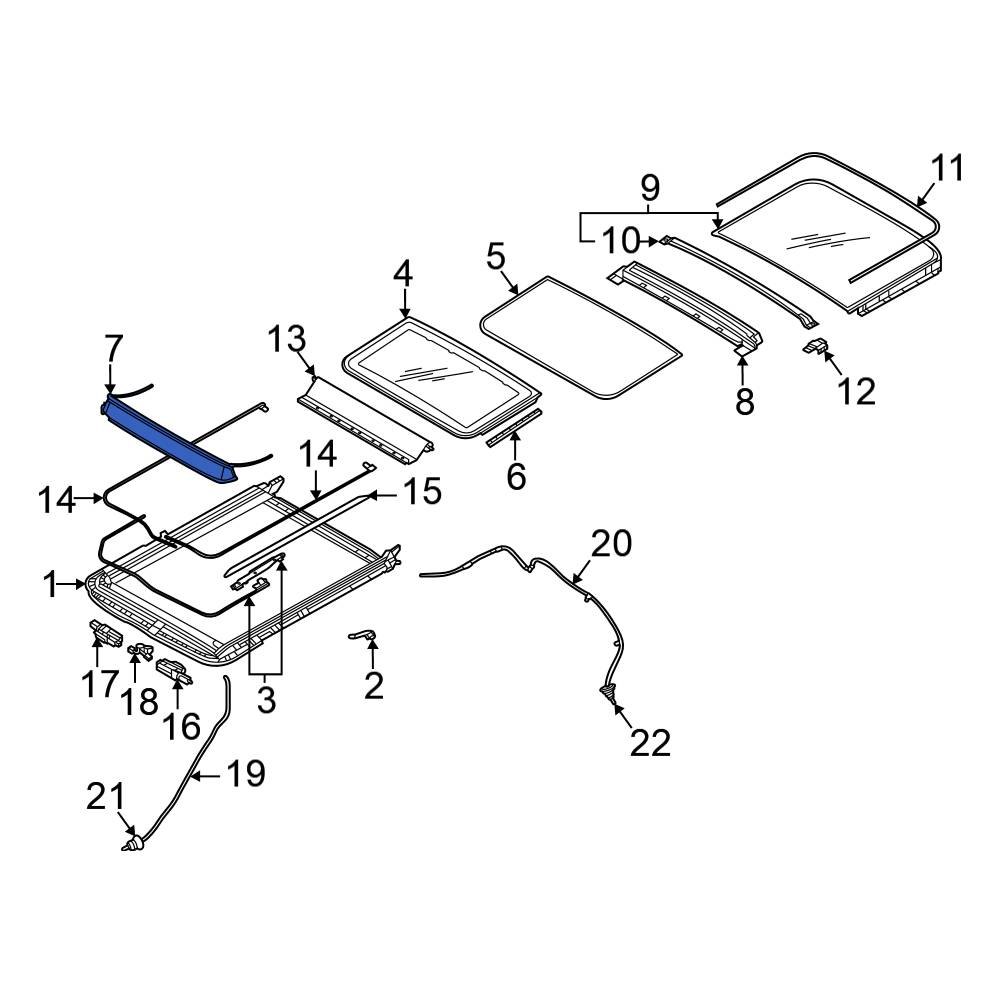Mitsubishi OE 91280W000P Sunroof Deflector