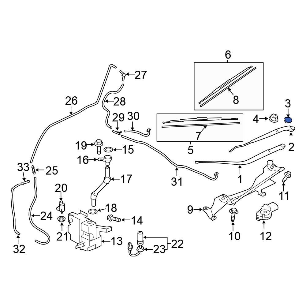 Mitsubishi OE MB821132 - Windshield Wiper Arm Cap