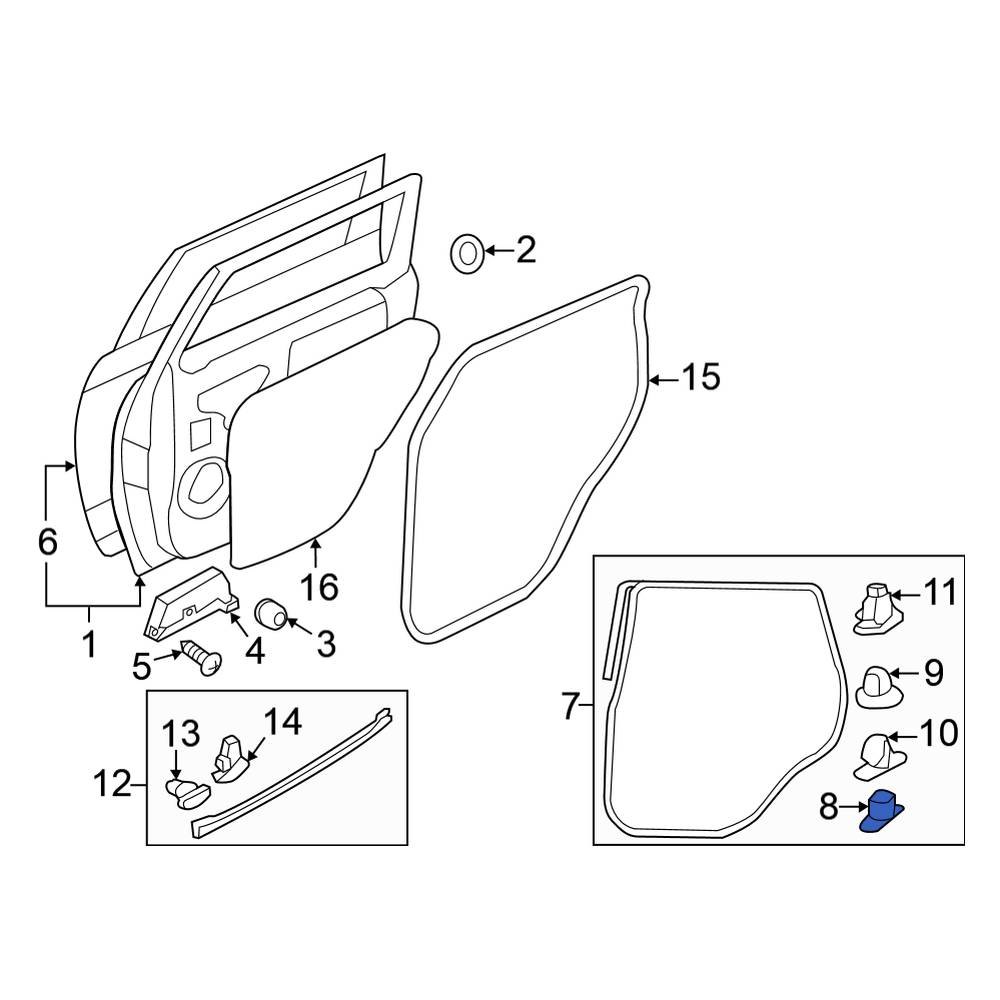 Mitsubishi OE 5725A136 Lower Door Seal Clip