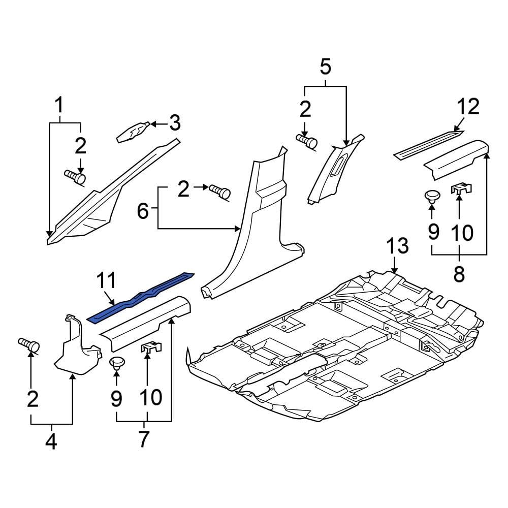 Mitsubishi Oe Mr564389xa - Front Outer Door Sill Plate