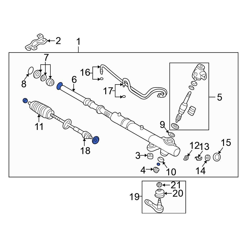 Mitsubishi OE MR594661 Rack and Pinion Assembly