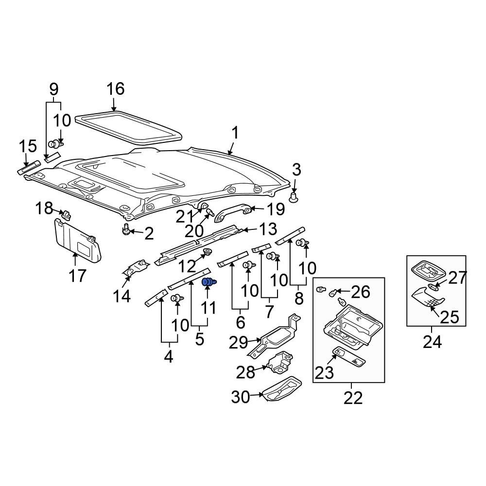 Mitsubishi OE MR181745 - Upper Glove Box Door Cover Clip