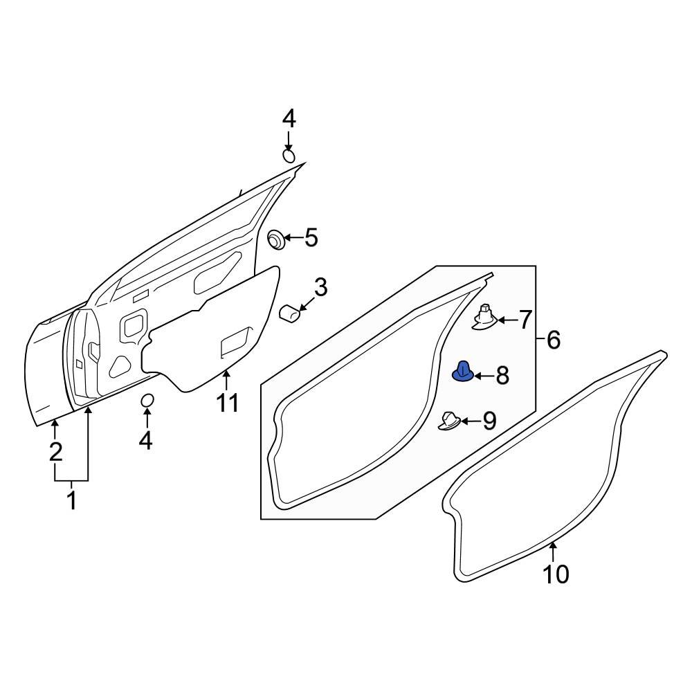 Mitsubishi OE MU000255 Lower Door Seal Clip