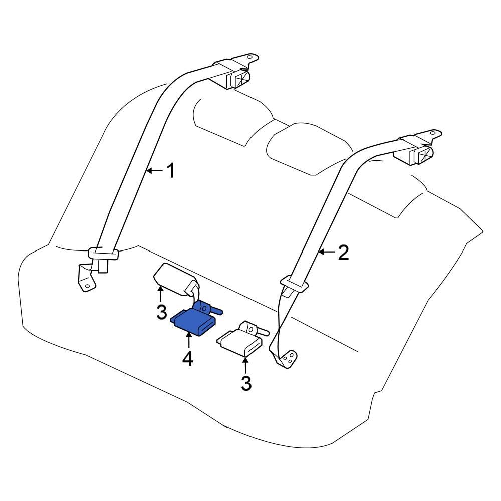 Mitsubishi OE 7000B239 Rear Inner Seat Belt Receptacle