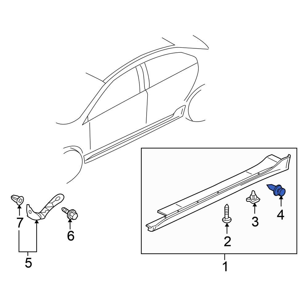 Mitsubishi OE MU000573 - Door Molding Clip