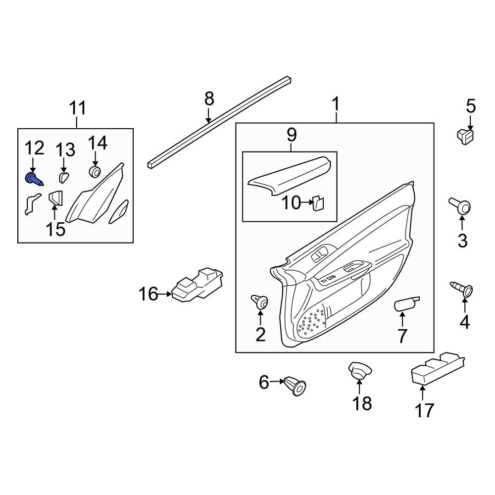 Mitsubishi OE MB409436 Front Upper Door Trim Molding Screw