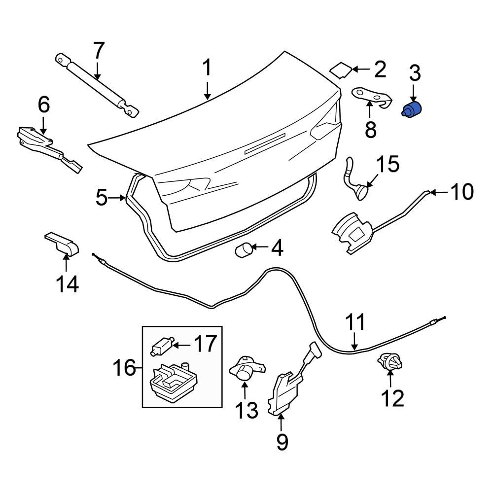 Mitsubishi OE 5935A005 - Upper Deck Lid Stop Buffer