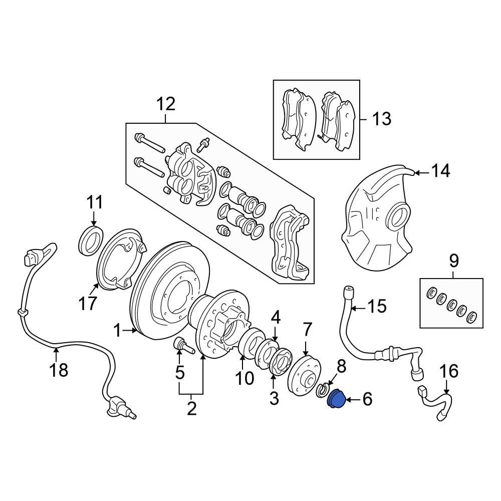 Mitsubishi OE MB160679 Front Wheel Bearing Dust Cap