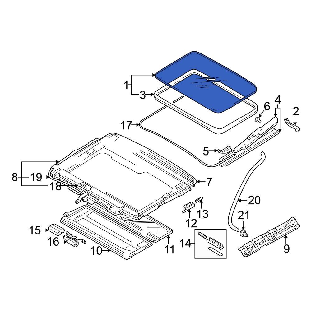 Mitsubishi OE MB926278 Sunroof Glass