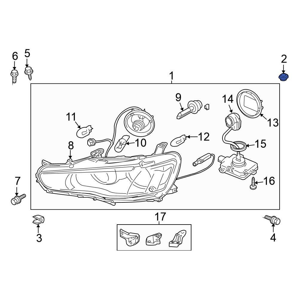 Mitsubishi OE MR393386 - Headlight Grommet