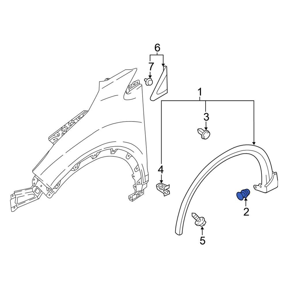 Mitsubishi OE MU000573 - Door Molding Clip
