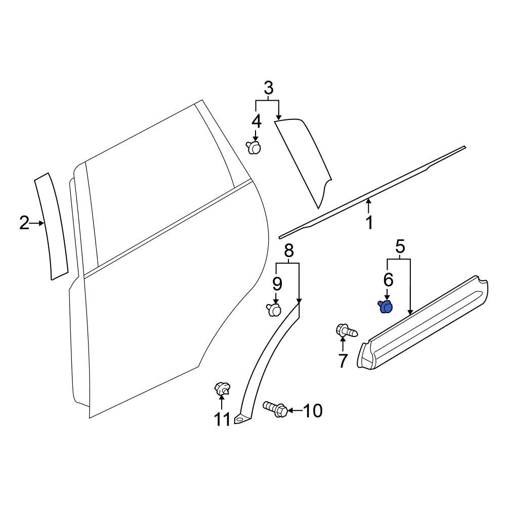 Mitsubishi OE MU000573 - Door Molding Clip