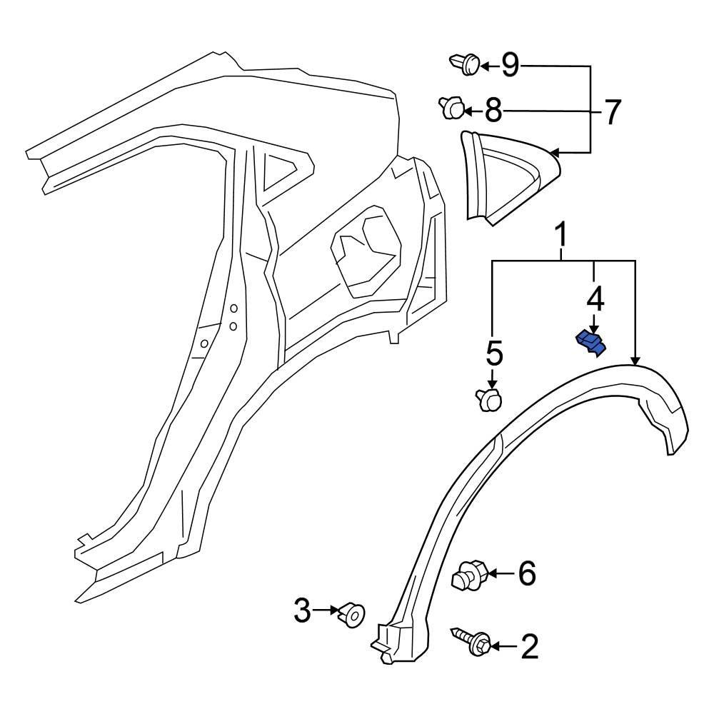 Mitsubishi OE MU000573 - Grille Retainer
