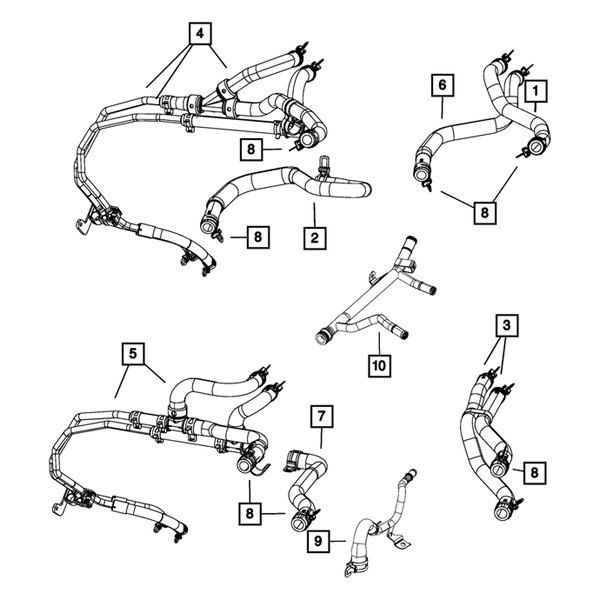 Mopar® 05058437AB - HVAC Heater Hose Kit