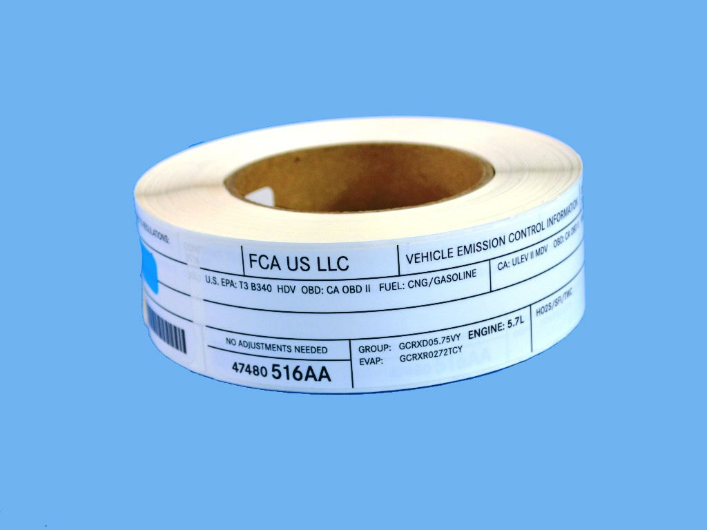 Mopar® 47480516AA Vehicle Emission Control Information Label