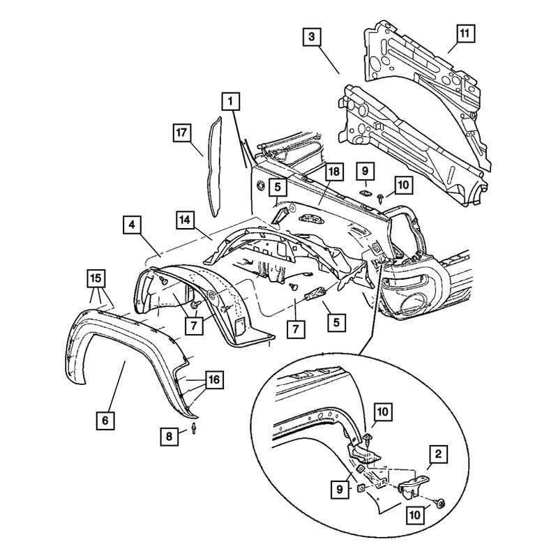 Jeep OE 5GH00TZZAG - Front Right Wheel Arch Molding