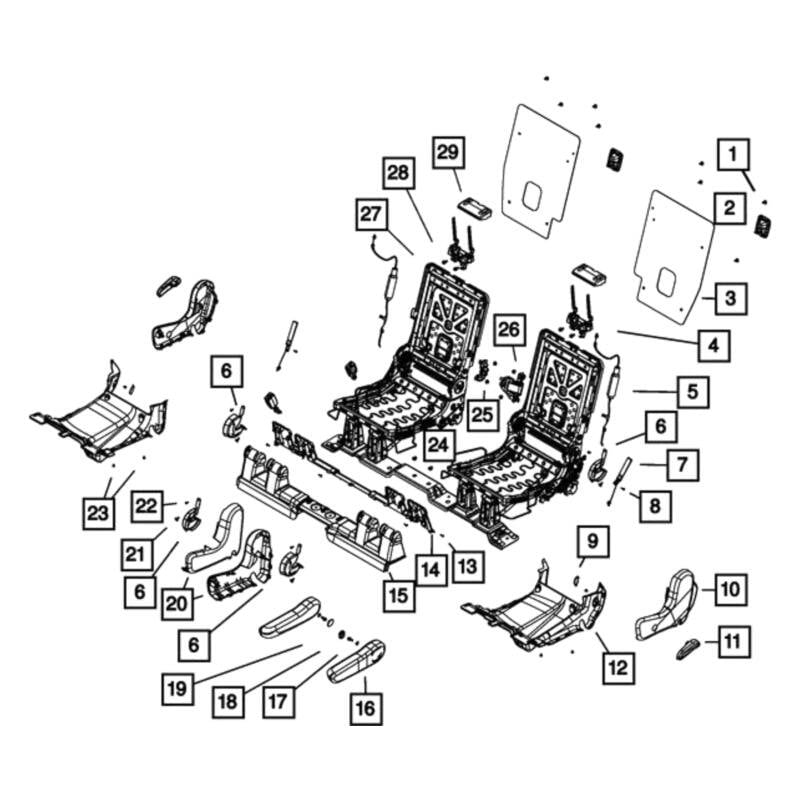 Dodge OE 68100726AA - Center Headrest Bracket