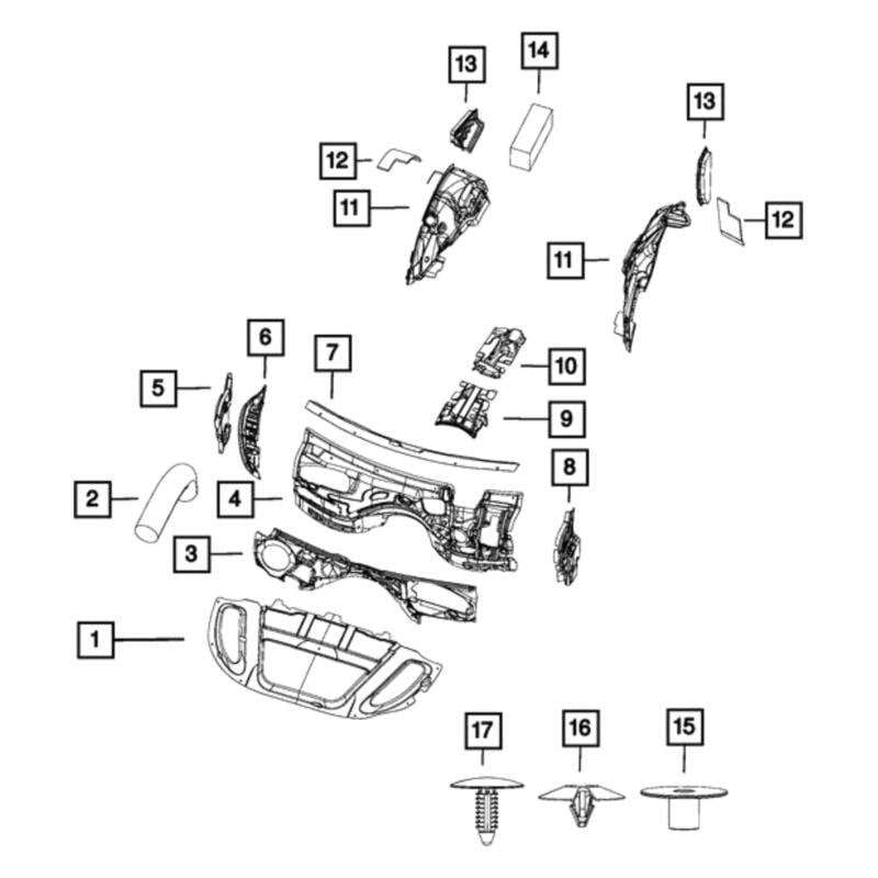 Jeep OE 68161173AA - Rear Left Quarter Panel Splash Shield