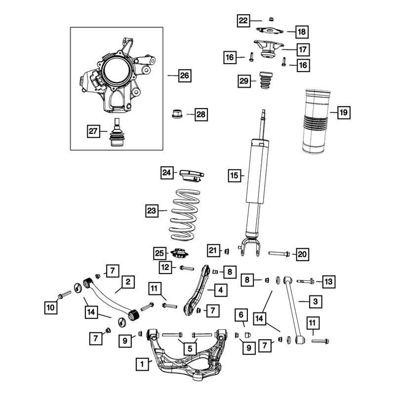 Mopar® 68223791AE - Rear Driver or Passenger Side Shock Absorber