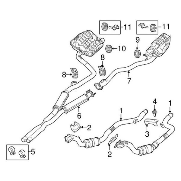 Mopar® 68271449AB - Driver Side Exhaust Mufflers and Pipe Assembly