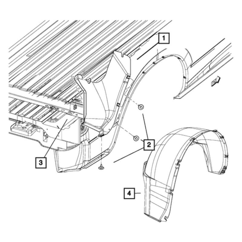 Ram OE 68400491AA Rear Left Truck Bed Liner