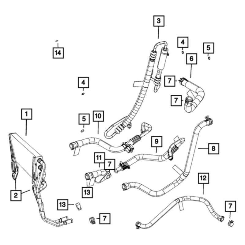 Ram OE 68425538AB Front Power Steering Cooler Line