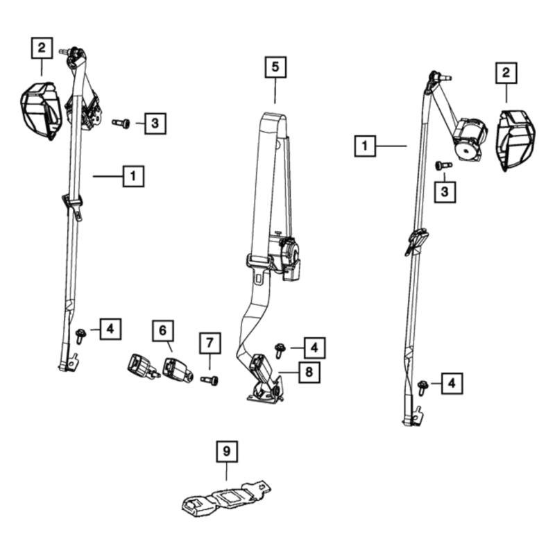 Mopar® 6KJ03PS4AA Seat Belt Buckle Assembly