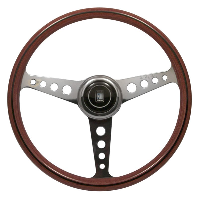 Nardi ® - 3-Spoke Classic Wood Steering Wheel with Anni '60 Horn Butto...