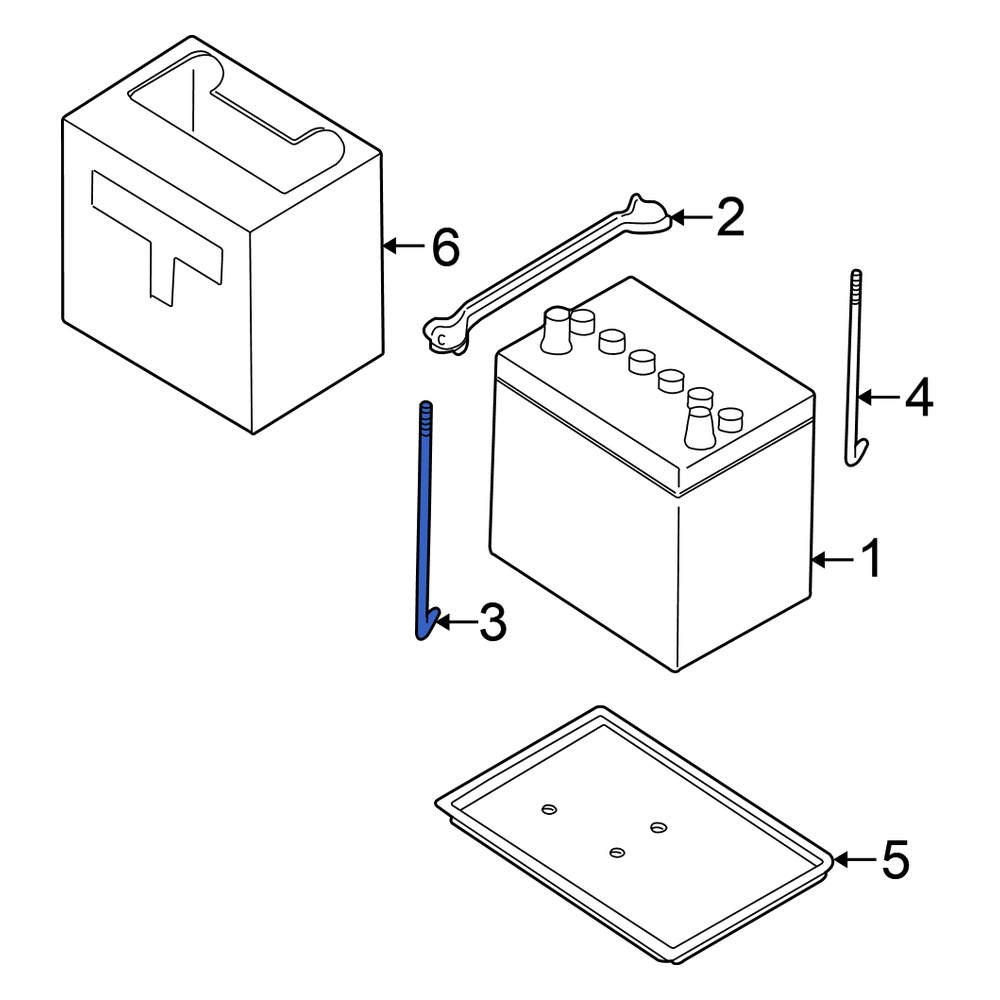 Nissan OE 24425VD201 Right Battery Hold Down Bolt