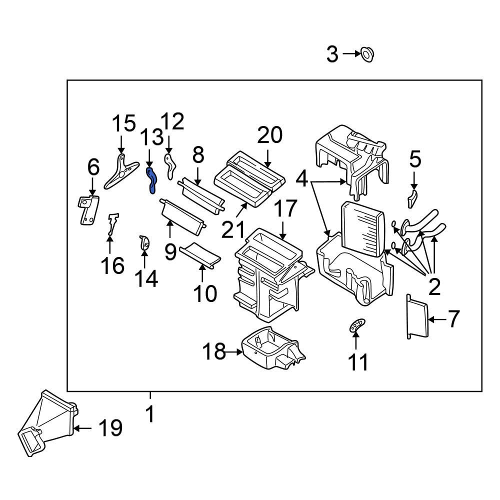 Nissan OE 271688B400 HVAC Heater Mode Door Lever