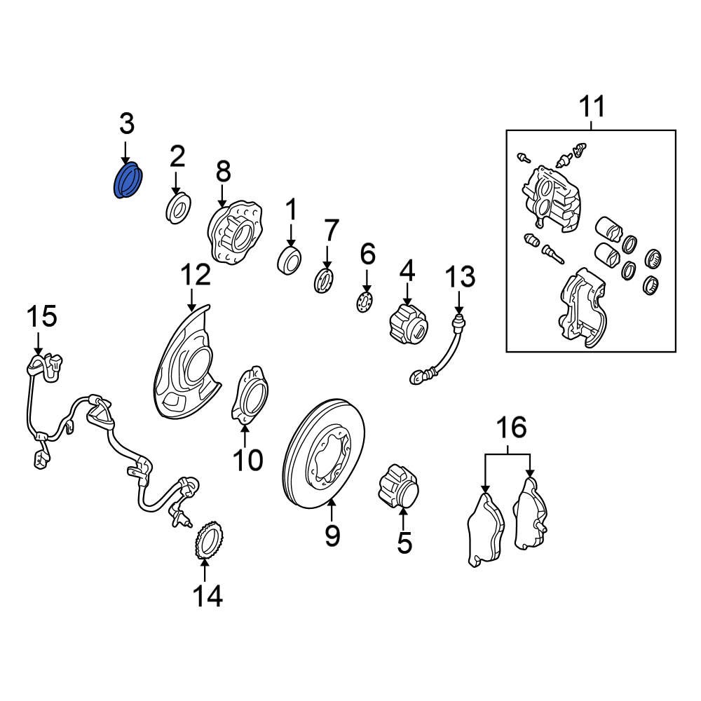 Nissan OE 402328B500 Front Wheel Seal