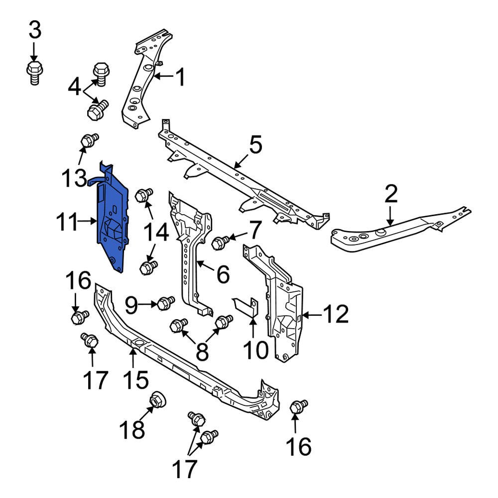 Nissan OE 62520JM00A - Front Right Radiator Support Side Panel