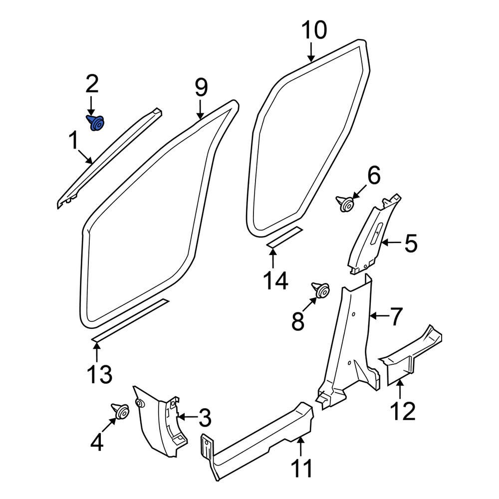 Nissan Juke Body A-Pillar Trim Panel Clip. Body A-Pillar Trim Panel Clip -  76988-3DN0A - Genuine Nissan Part