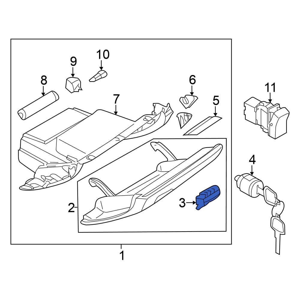 Nissan OE 686301GR0A Front Glove Box Latch