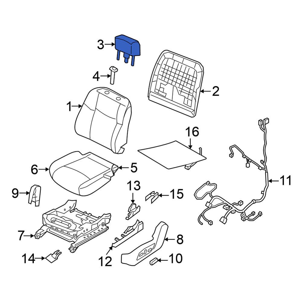 Nissan OE 864005AA0A Front Left Headrest