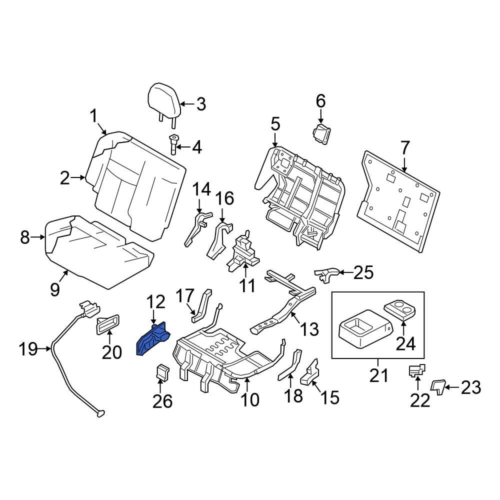 Nissan OE 889545AA0A Right Outer Seat Frame Bracket