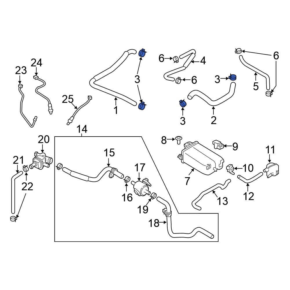 Nissan OE 1643942L0B - Evaporative Emissions System Line Clamp