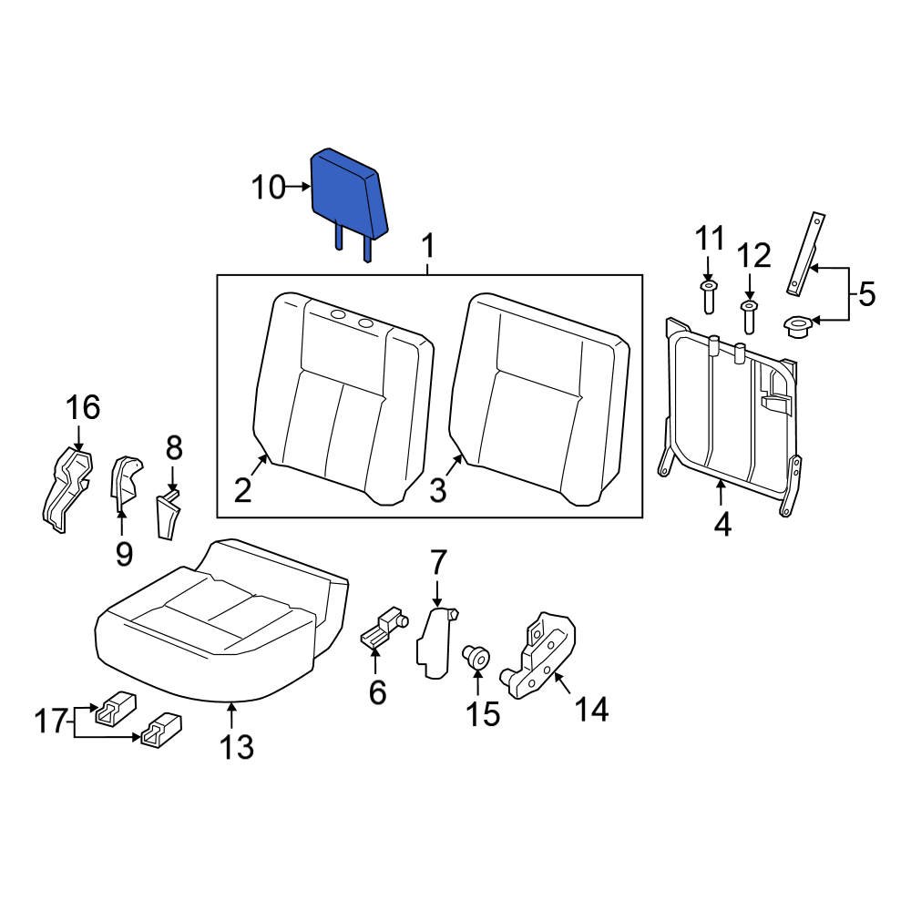 Nissan OE 864009FT4A Front Left Headrest