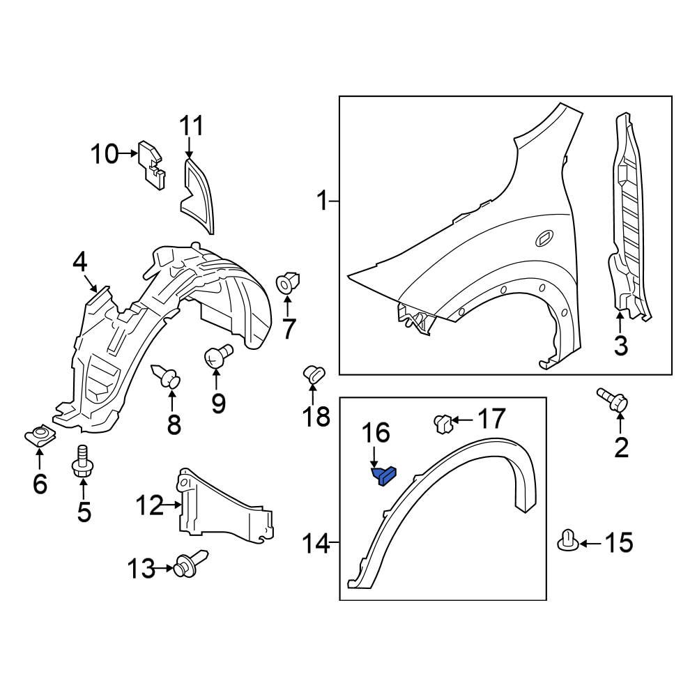 Nissan OE 76847JG00A Fender Flare Clip