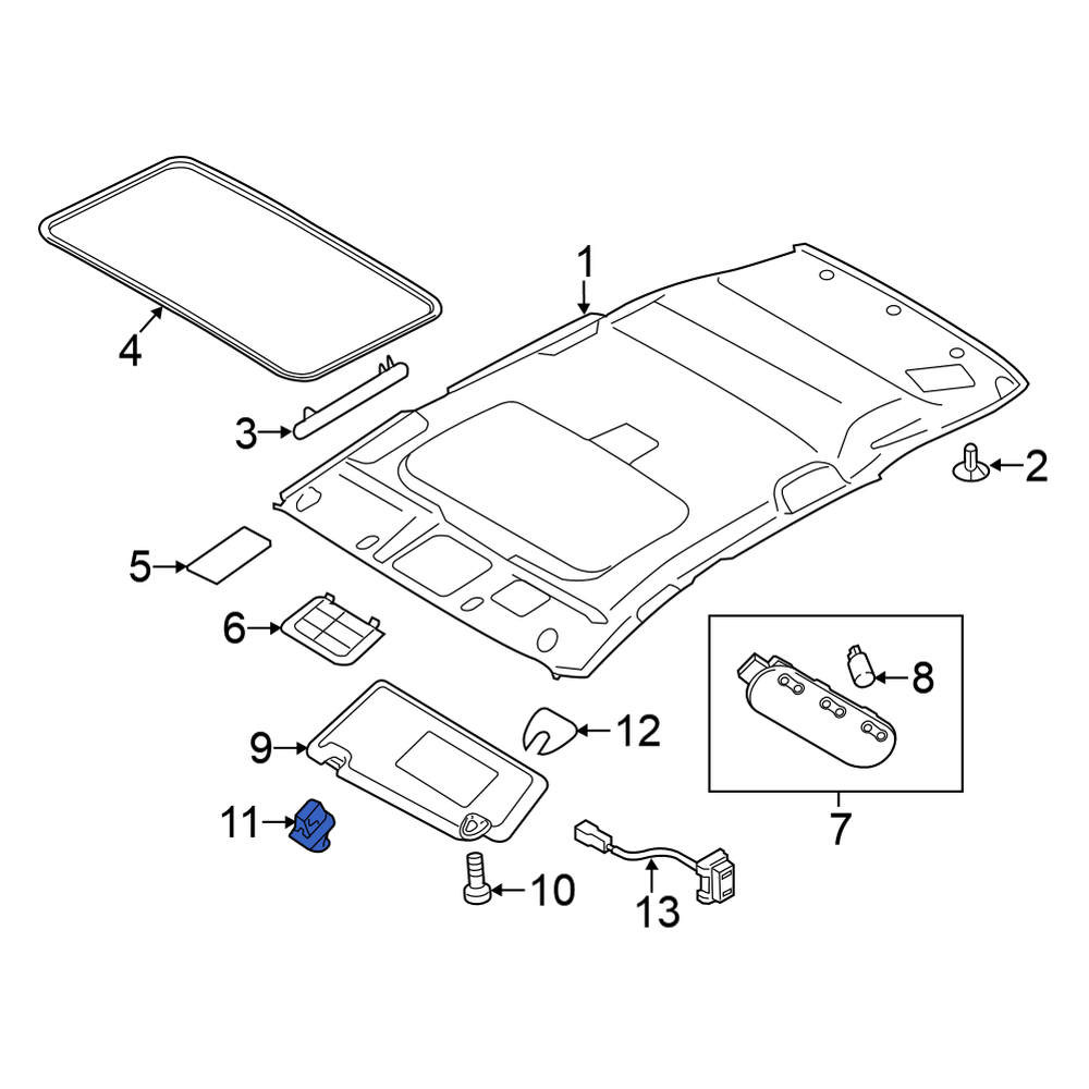 Nissan OE 964091KA0A - Sun Visor Holder