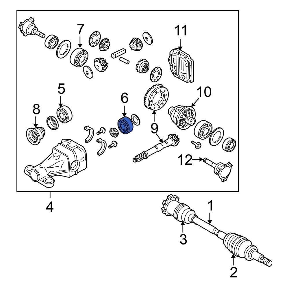 Nissan OE 38120EA000 Front Inner Differential Pinion Bearing