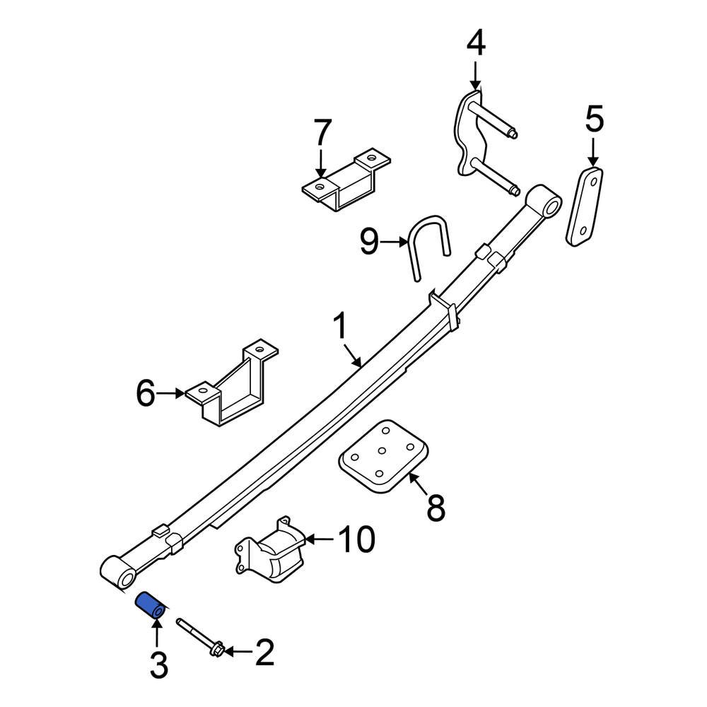 Nissan Oe 55047eb301 - Rear Lower Leaf Spring Shackle Bushing