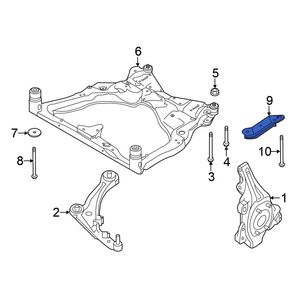 Nissan OE 543413JA0B - Front Left Suspension Crossmember Stop