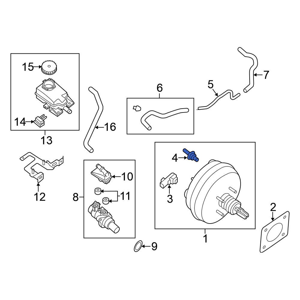 Nissan OE 474783JA0A Power Brake Booster Check Valve