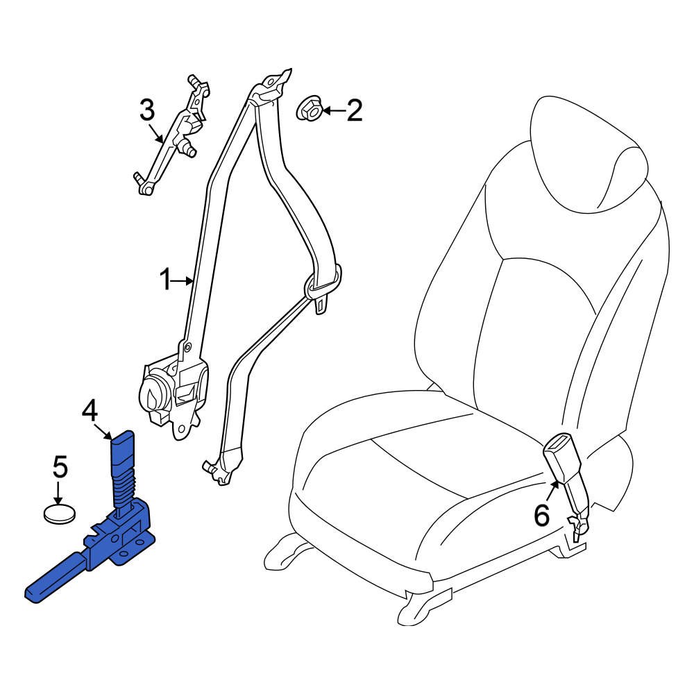 Nissan OE 868886TA8A Front Right Seat Belt Pretensioner