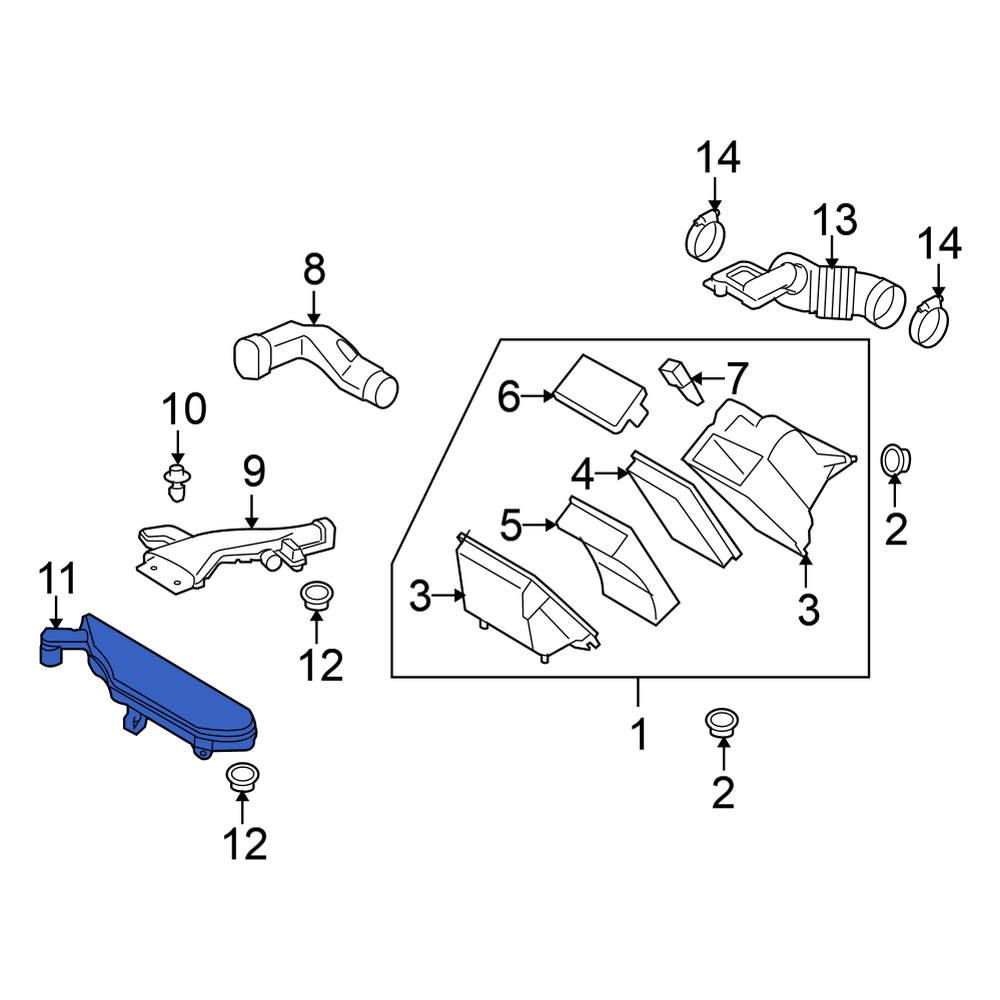 Nissan OE 165851FD0A Engine Air Intake Resonator